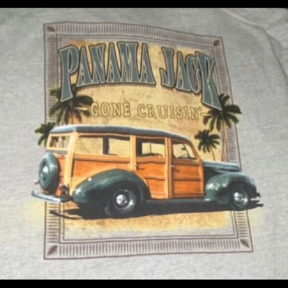 Panama Jack Grey Graphic Tee Sz XL Cotton Blend - Picture 3 of 10